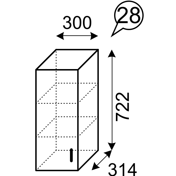 Шкаф настенный 300мм №28