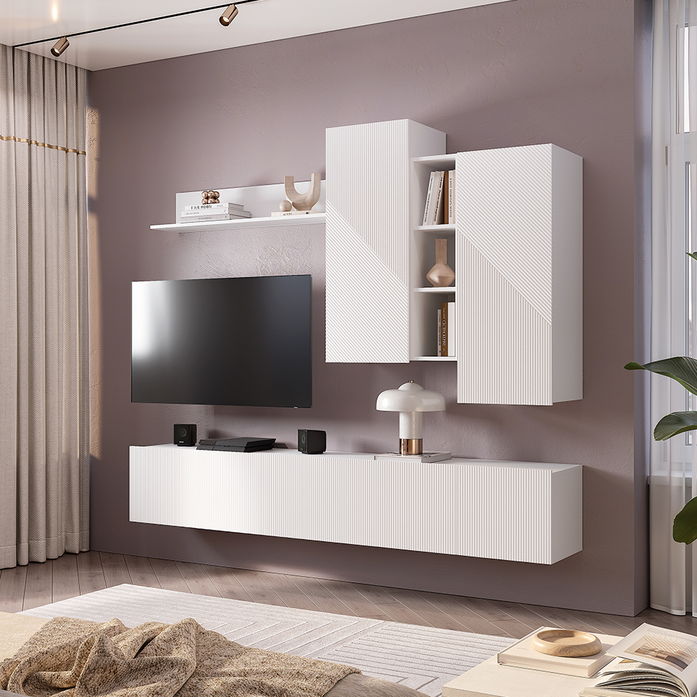 Шкаф навесной Эмилия ШКН-03 белый/жемчужно-белый MF31, фото 3